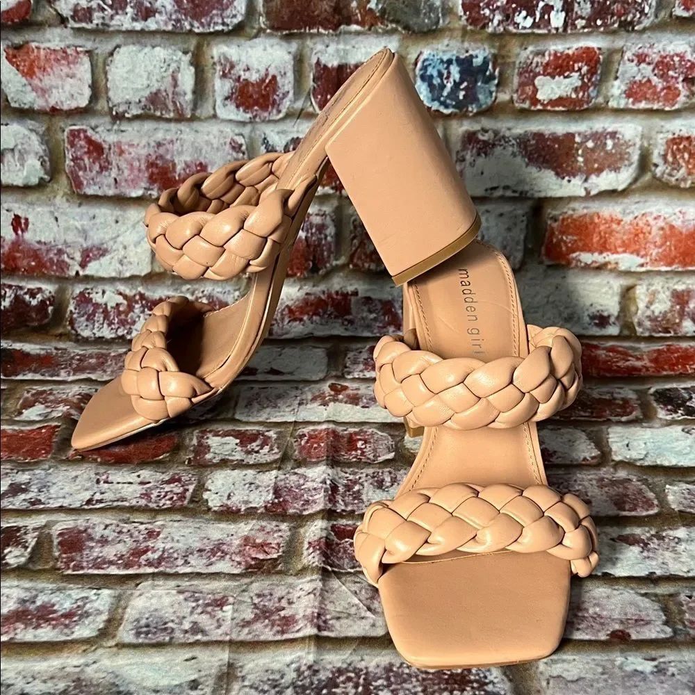 *Madden Girl Nude Braided Heeled Sandals